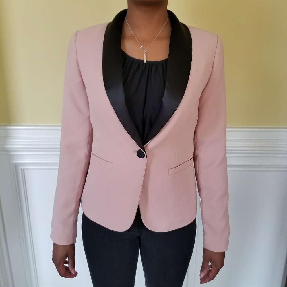 Pink and black blazer